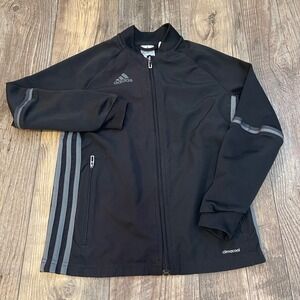 Adidas Kids Climacool Full Zip Track Jacket Black Grey AN9829 Size S 9-10Y